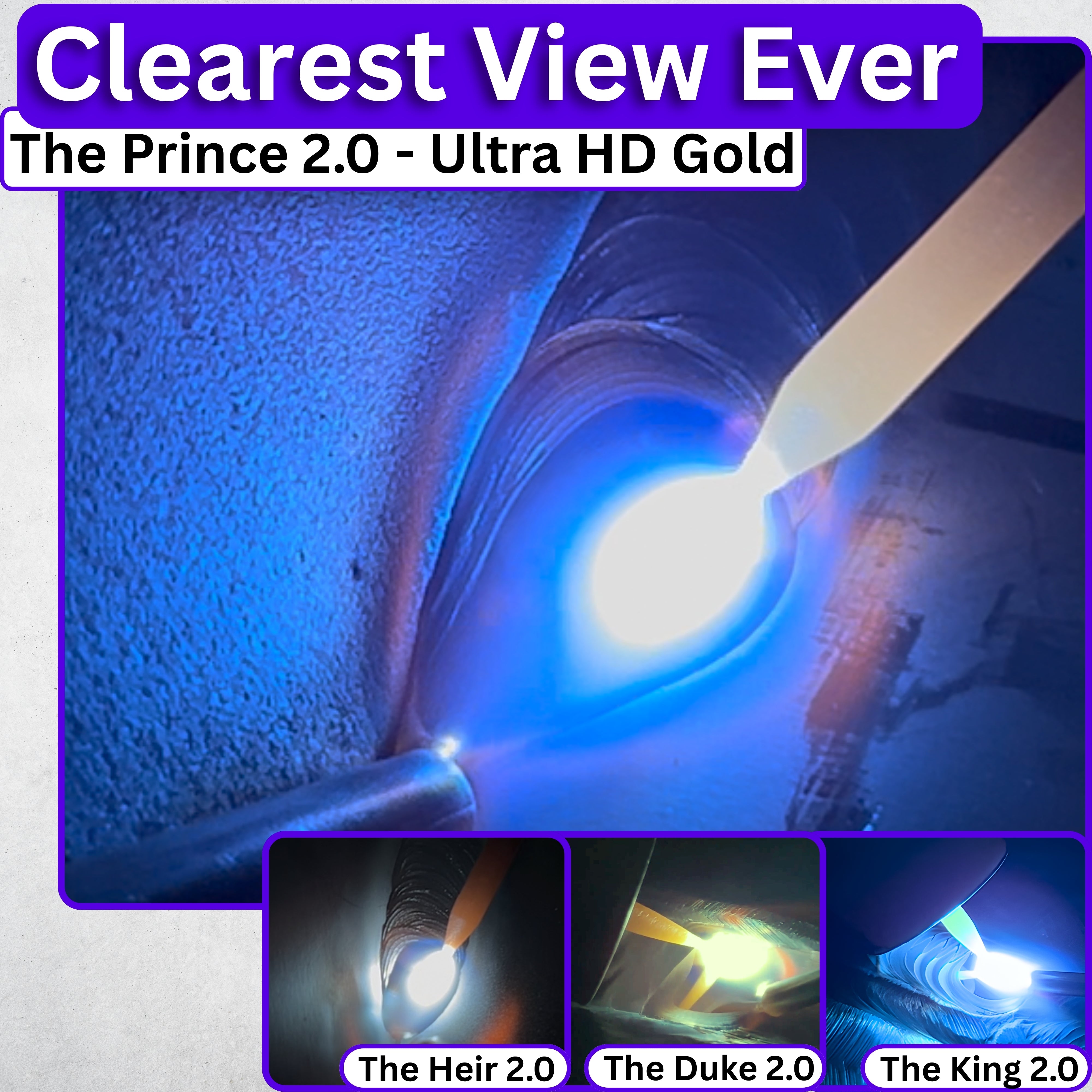 The Prince Single 2.0 - 20A TIG RATED Silver Auto Darkening Lens | Single Shade