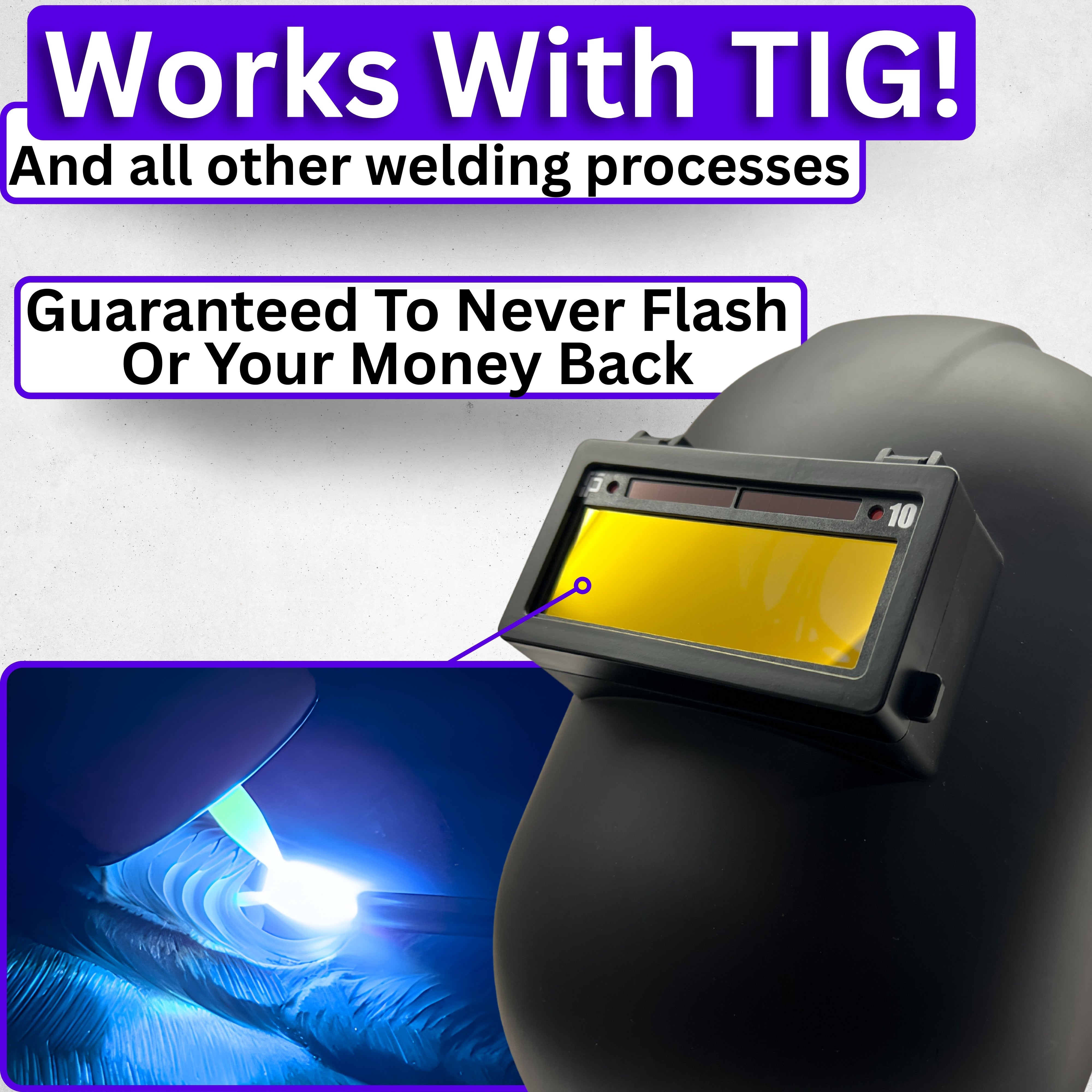 The King Single 2.0 - 20A TIG RATED Gold Auto Darkening Lens | Single Shade