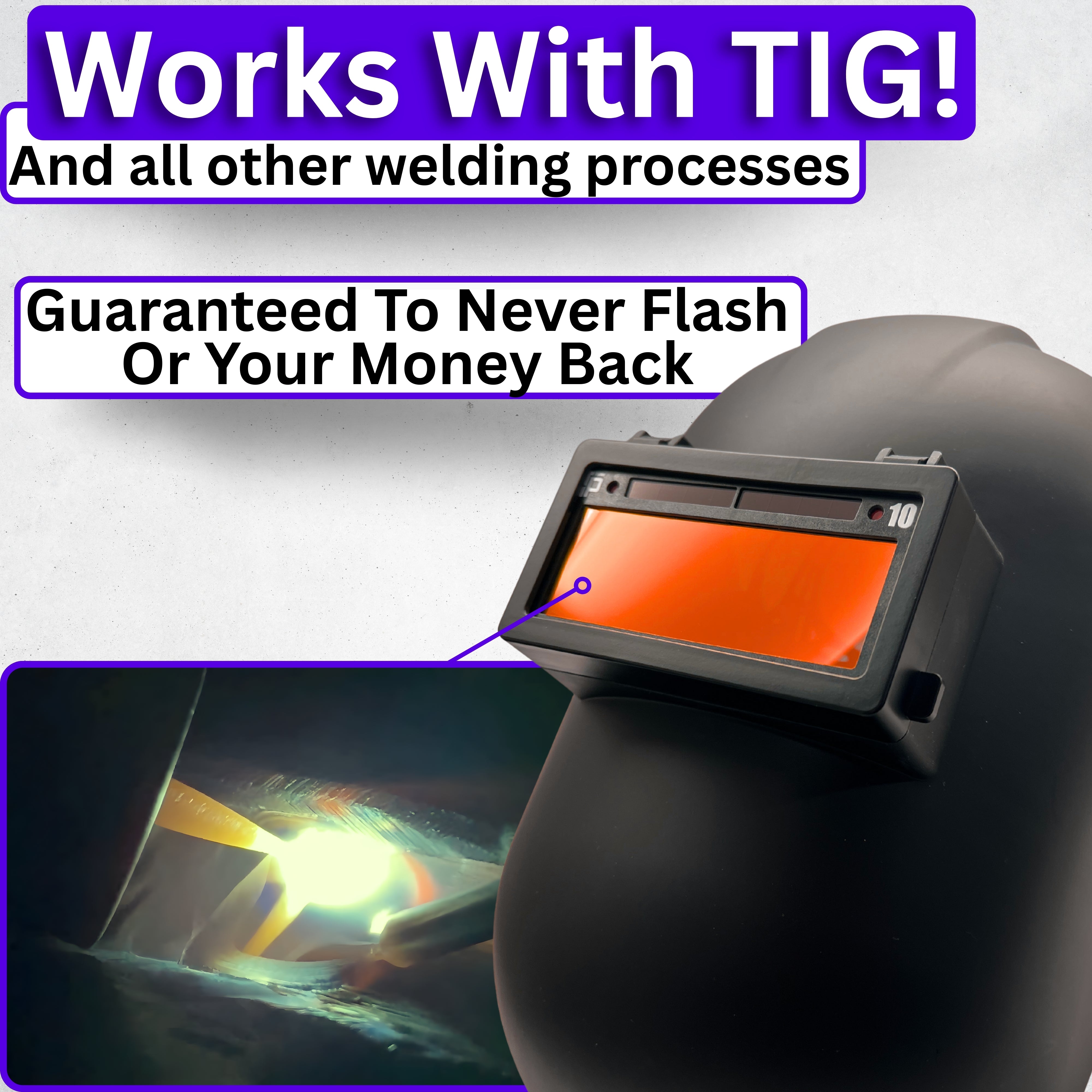 The Duke Single 2.0 - 20A TIG RATED Red Auto Darkening Lens | Single Shade