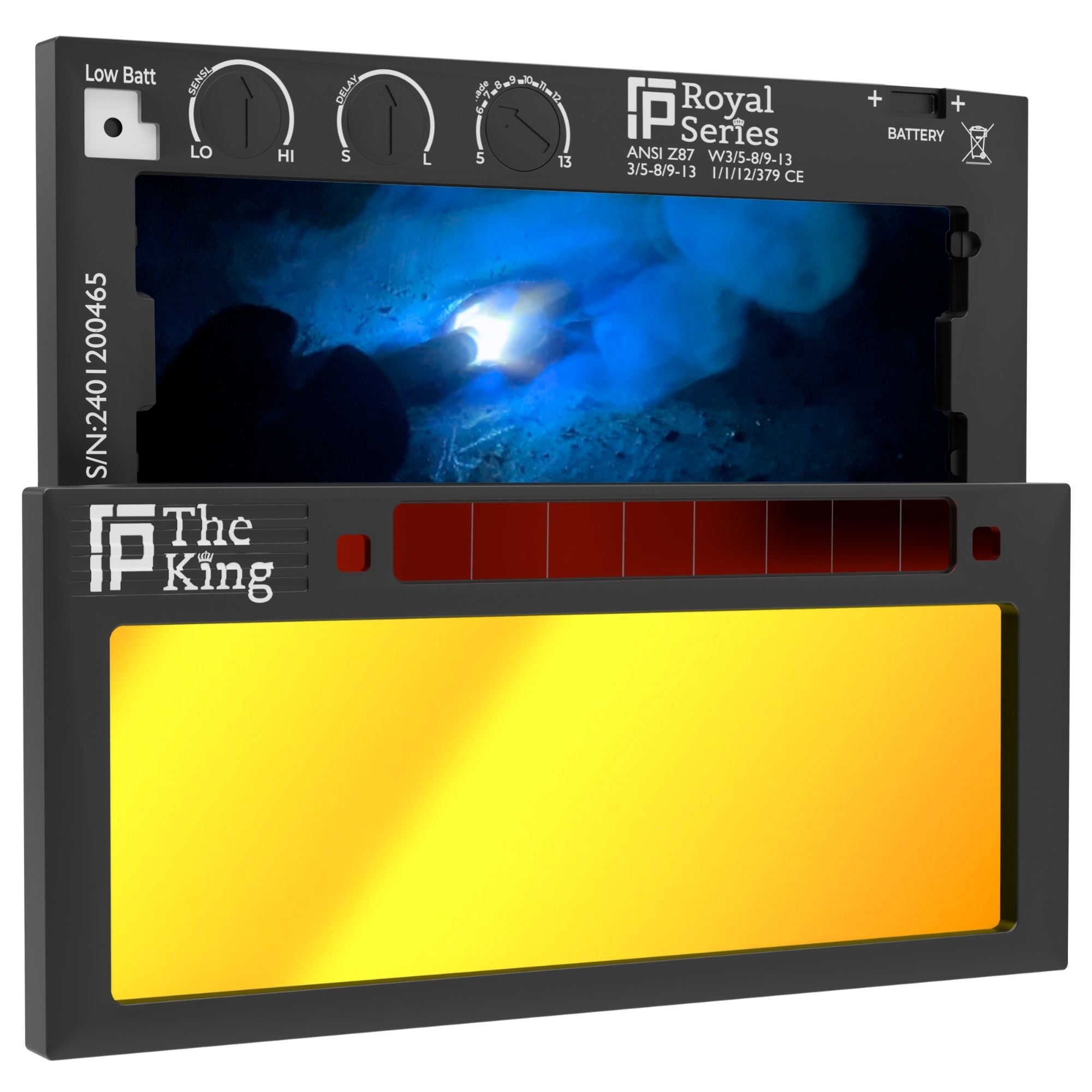 The King Adjustable 1.0 - NOT FOR TIG - Gold Adjustable Auto Darkening Welding Lens The King Adjustable Ridge Products