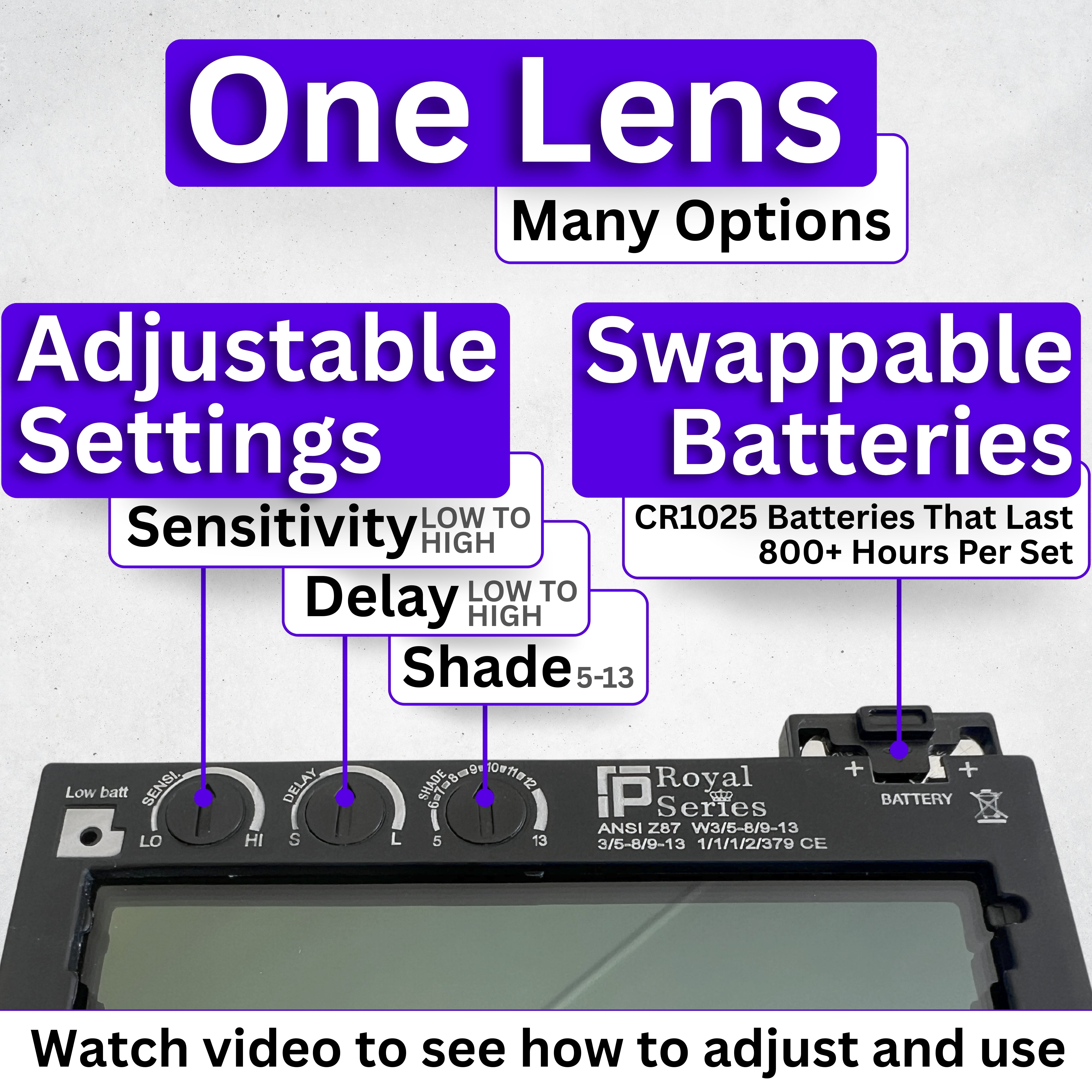 The Prince Adjustable - Silver Adjustable Auto Darkening Welding Lens