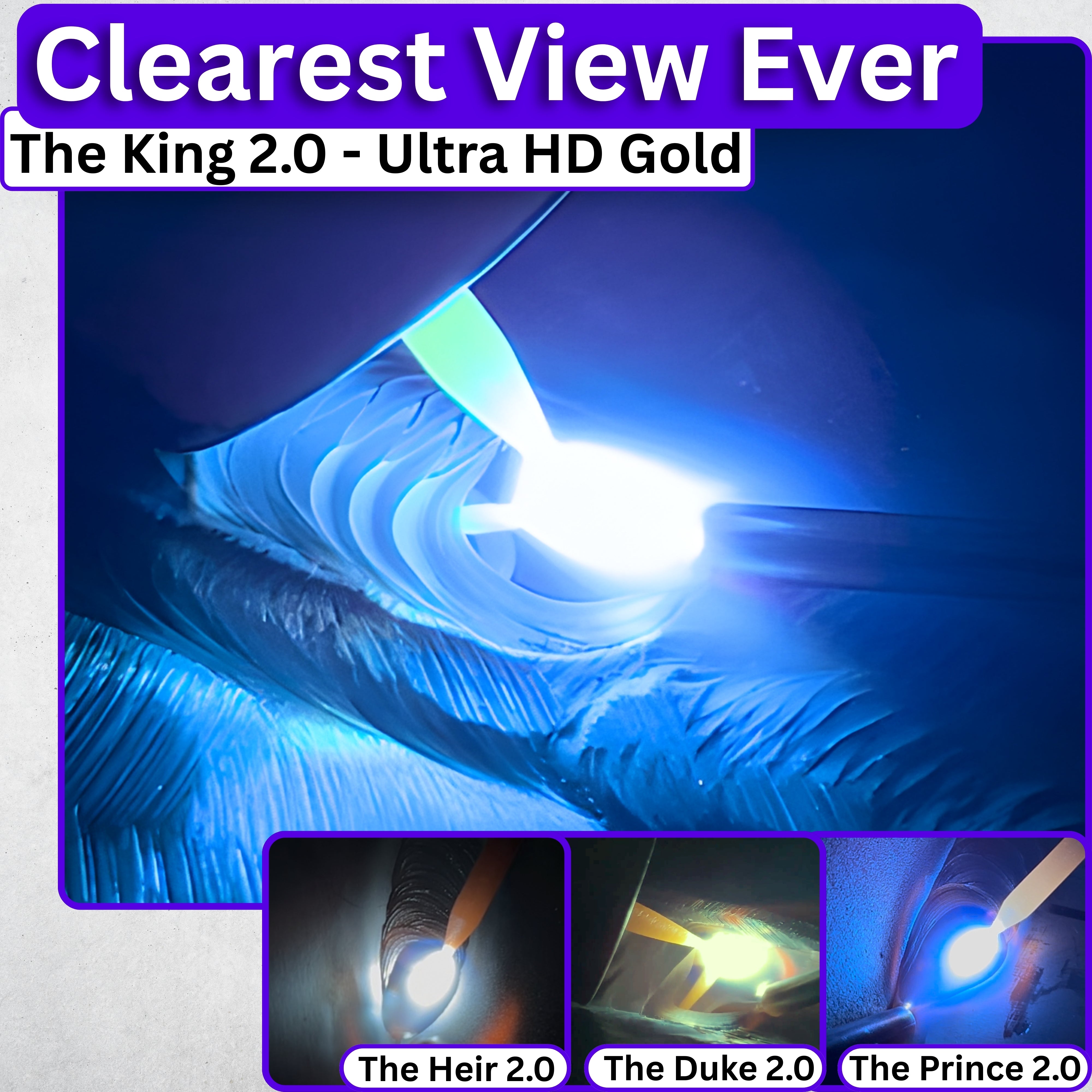 The King Adjustable 2.0 - 20A TIG RATED Gold Auto Darkening Lens | Adjustable Shade