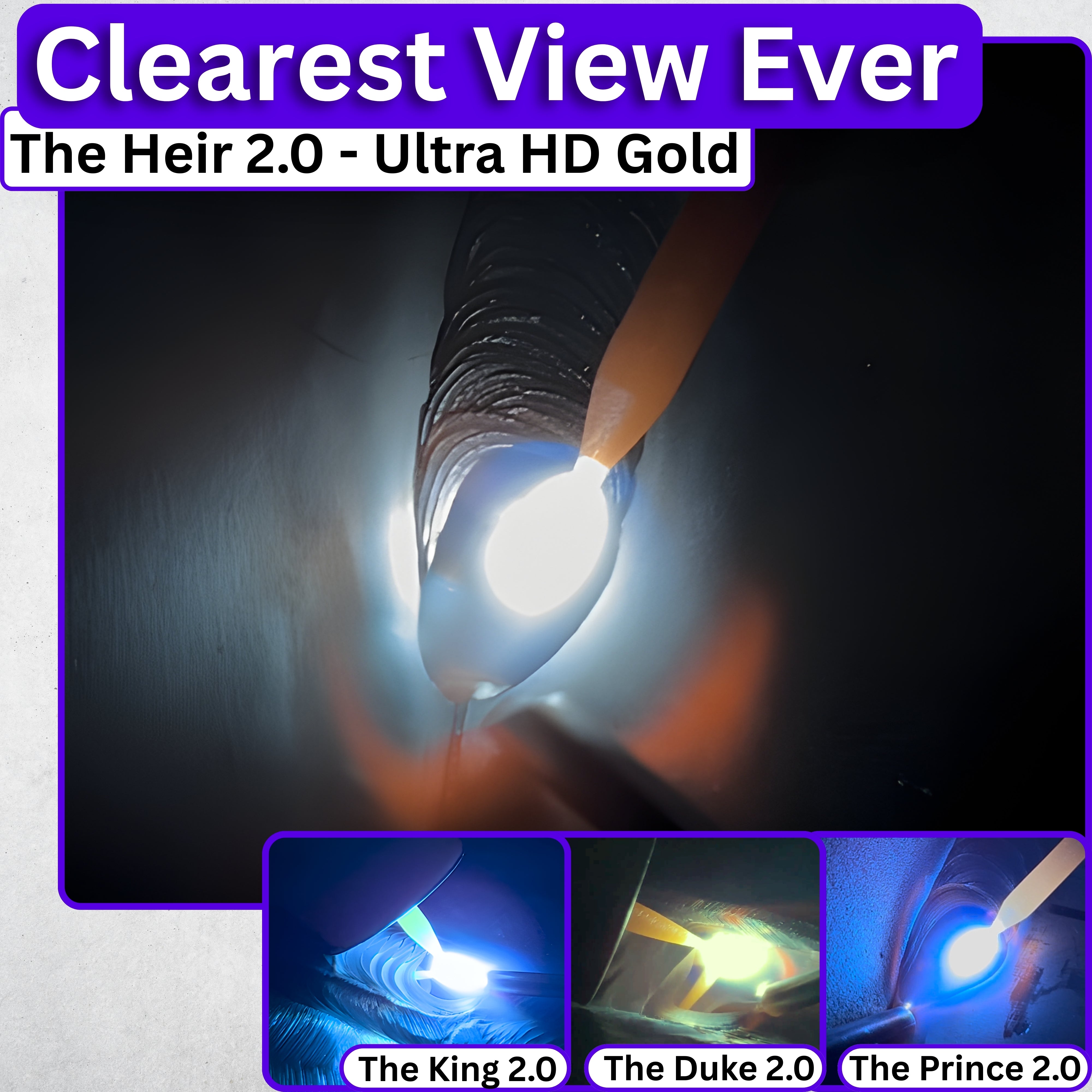 The Heir Adjustable 2.0 - 20A TIG RATED Blue Auto Darkening Lens | Adjustable Shade