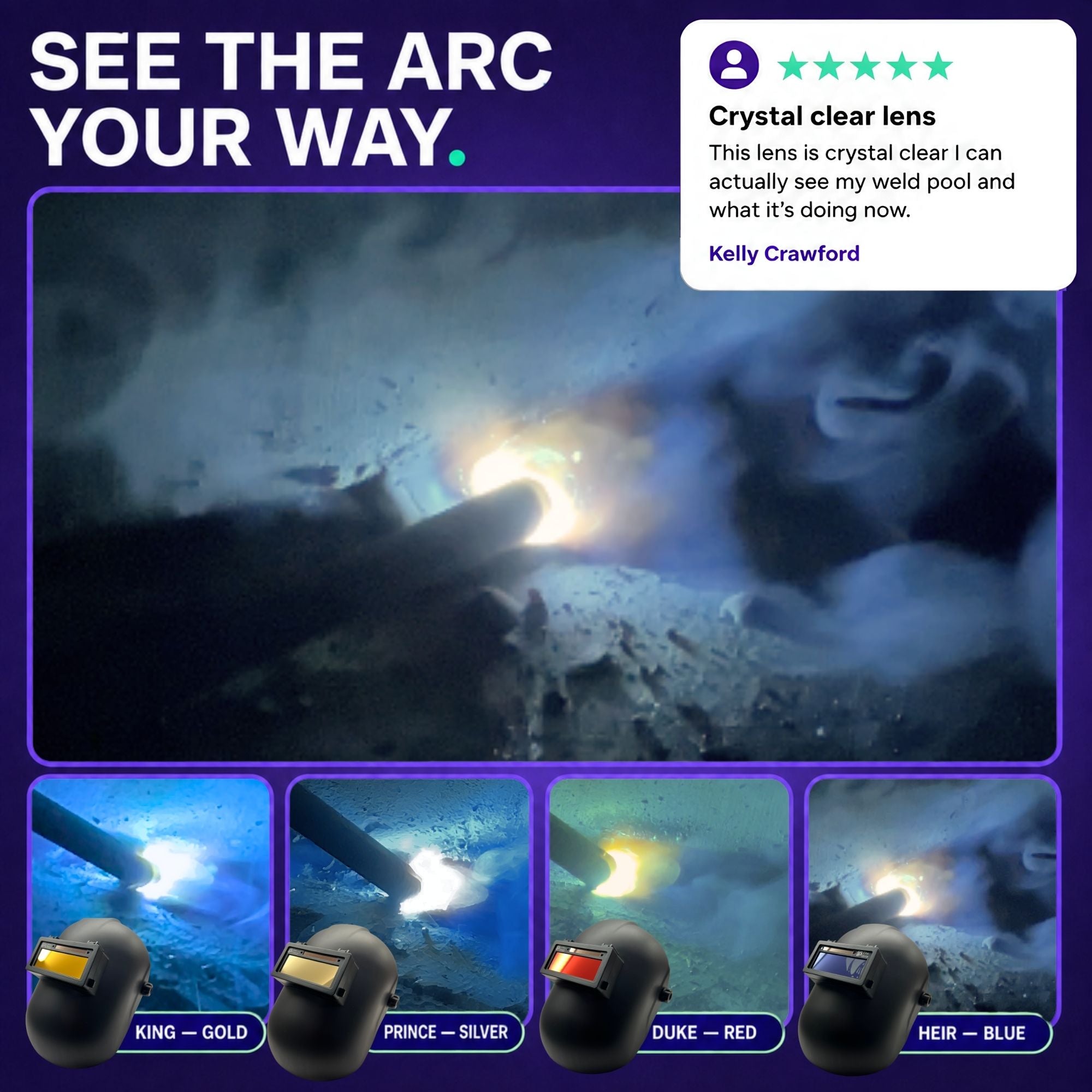The Heir Adjustable 1.0 - NOT FOR TIG - HD Adjustable Auto Darkening Welding Lens The Heir Adjustable Ridge Products