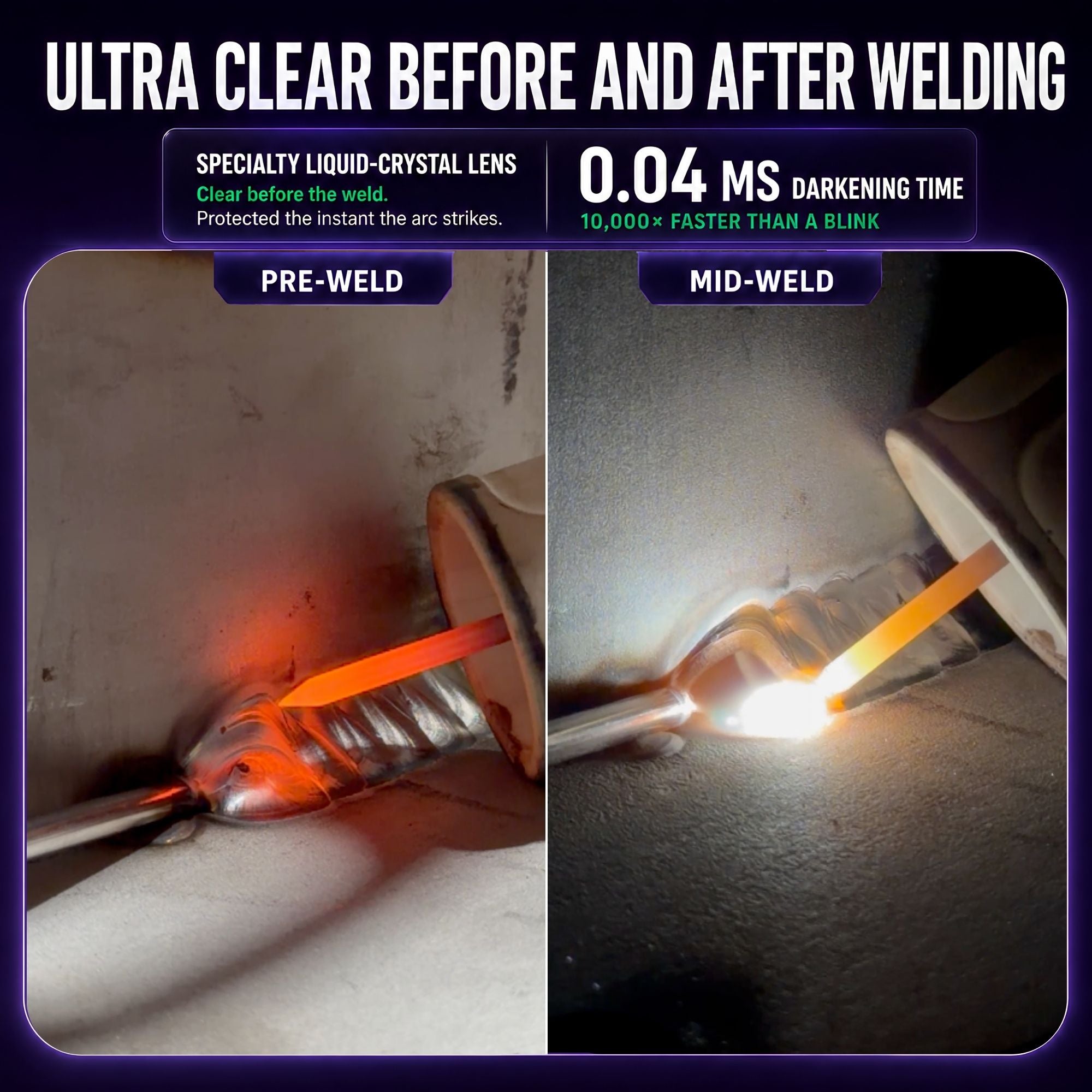 The Duke Adjustable 2.0 - 5A TIG RATED + Grind Mode Red Auto Darkening Lens | Adjustable Shade The King Single 2.0 Ridge Products Welding