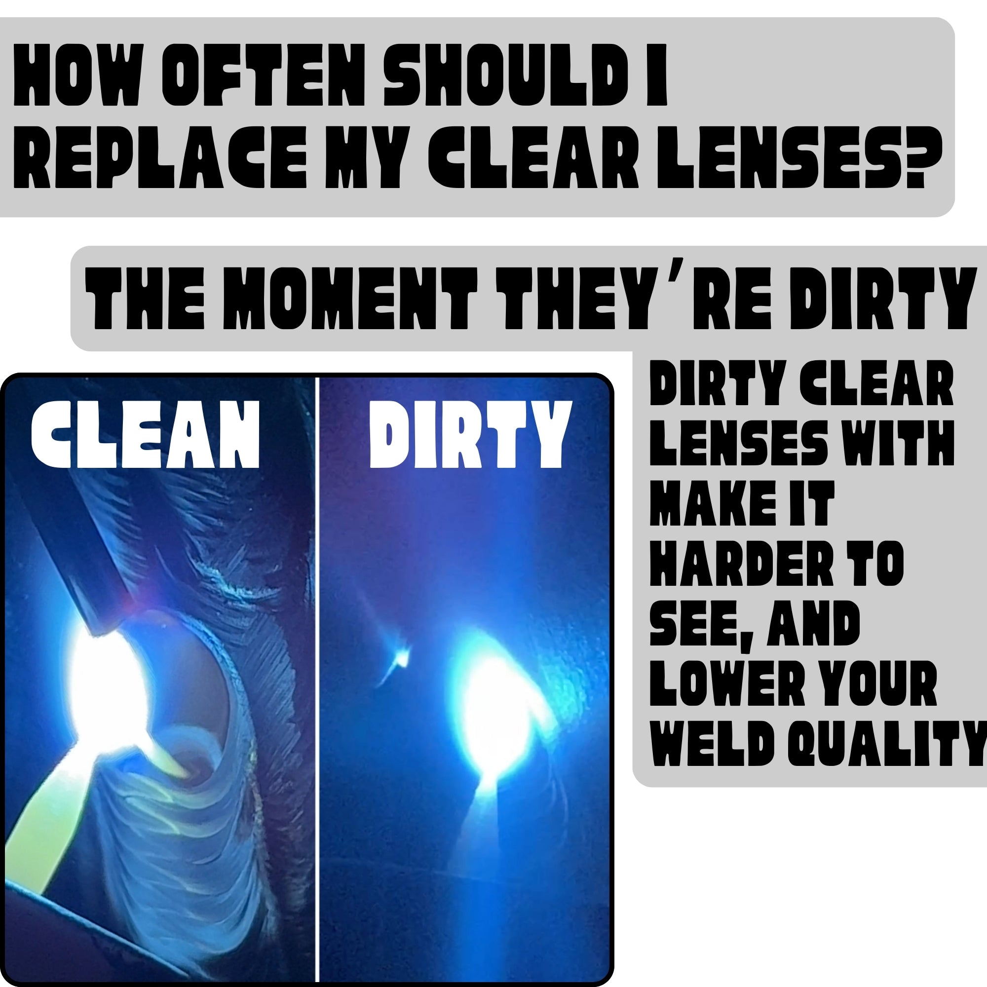 10 Pack Replacement Clear Welding Lenses - 2"x4.25" Ridge Products