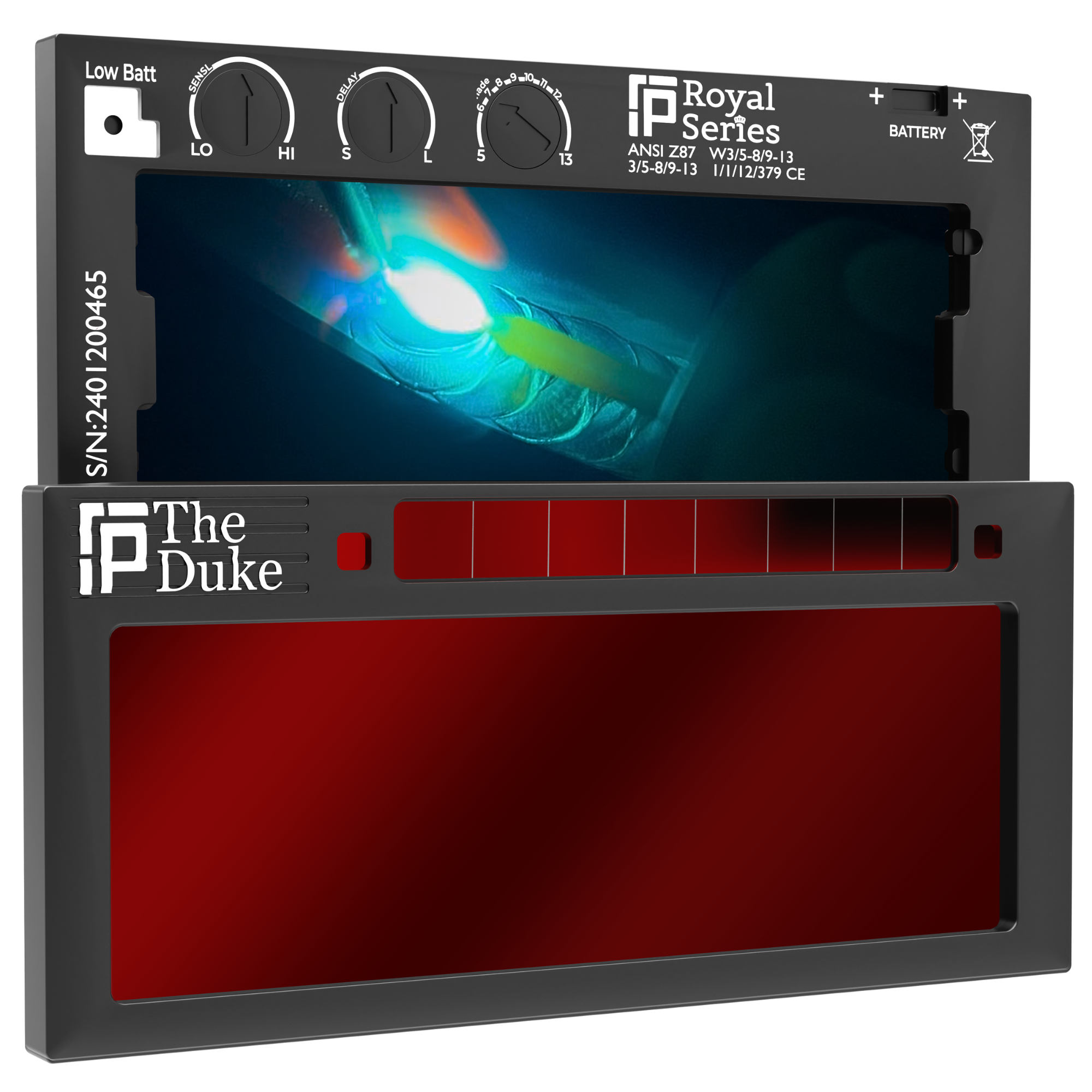 The Duke Adjustable - Red Adjustable Auto Darkening Welding Lens