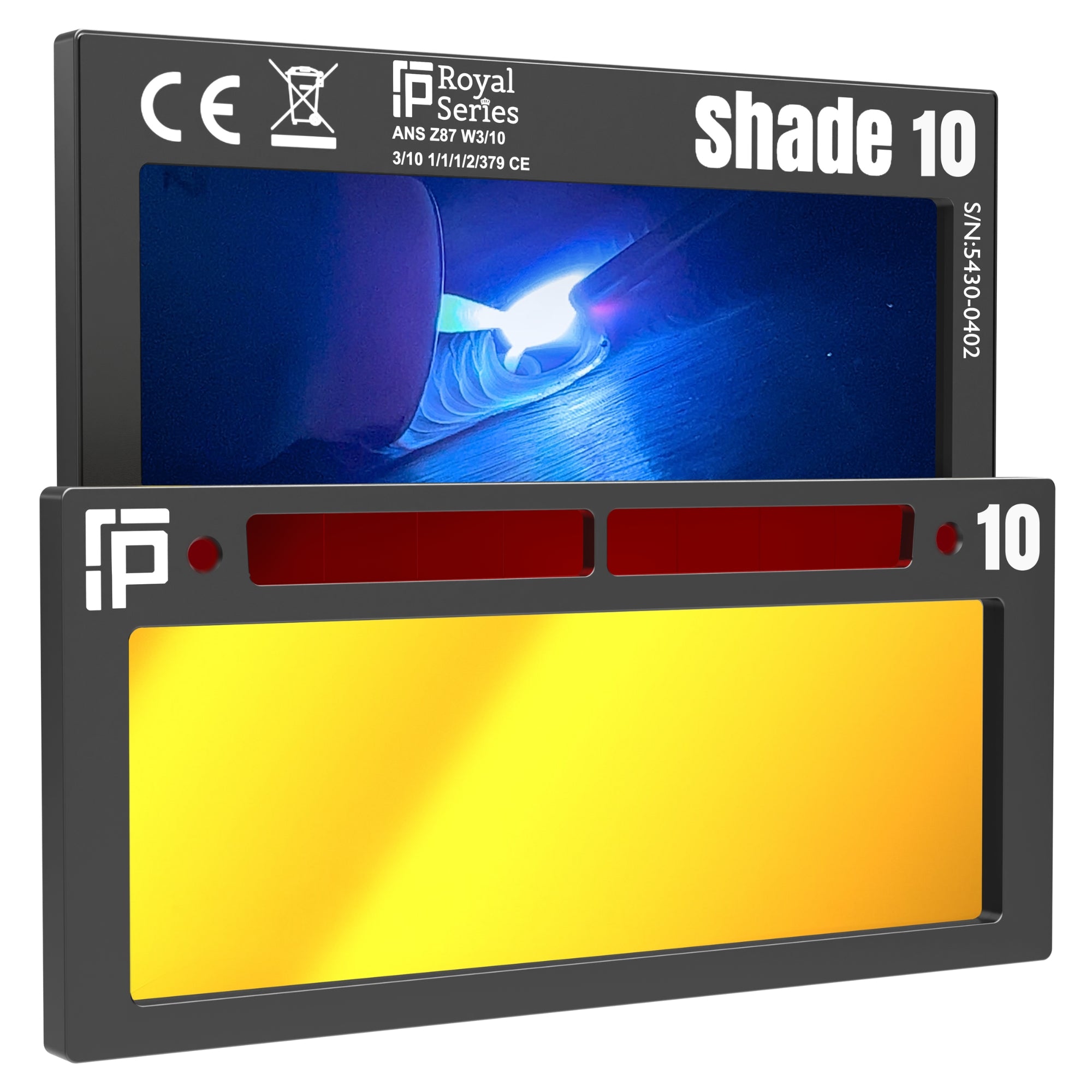 The King Single 2.0 - 20A TIG RATED Gold Auto Darkening Lens | Single Shade The King Single 2.0 Ridge Products Welding Shade 10